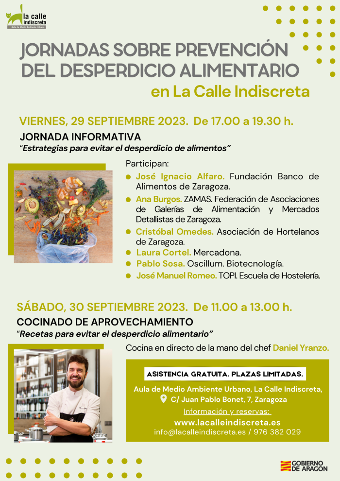 Cartel de la jornada y el taller que organiza el Aula de Medio Ambiente Urbano.