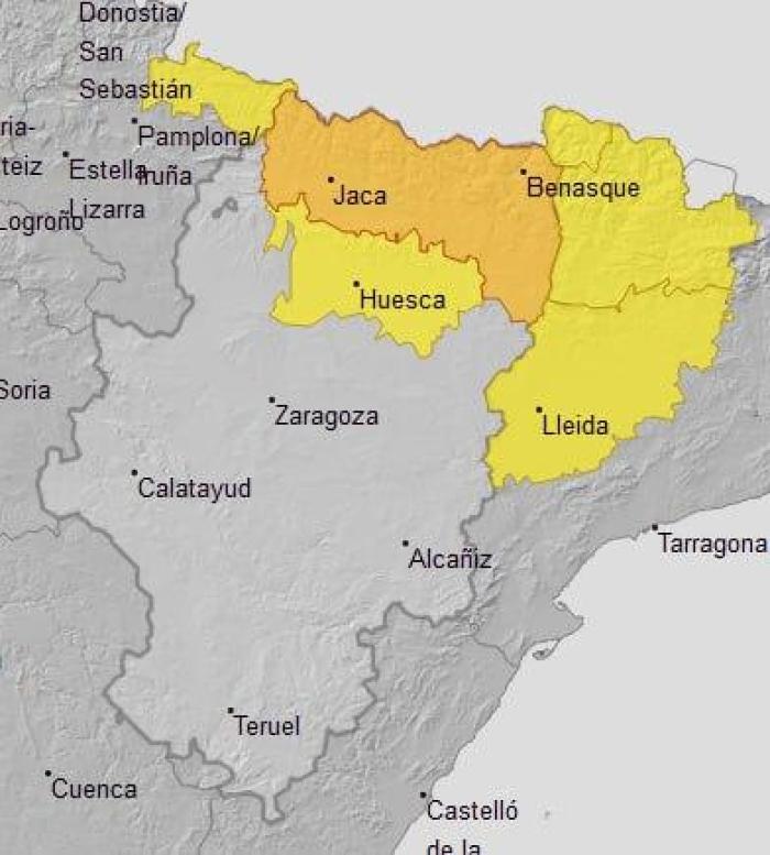 Activada alerta naranja para el Pirineo por tormentas y lluvias