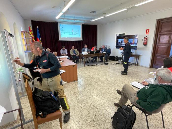 Simulacro de Monzón. Puesto de Mando Avanzado en el Ayuntamiento.