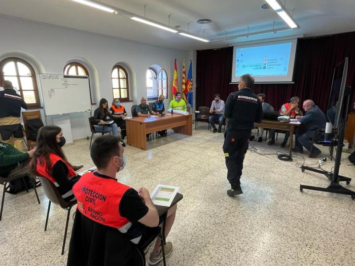 Simulacro de Monzón. Puesto de Mando Avanzado en el Ayuntamiento.