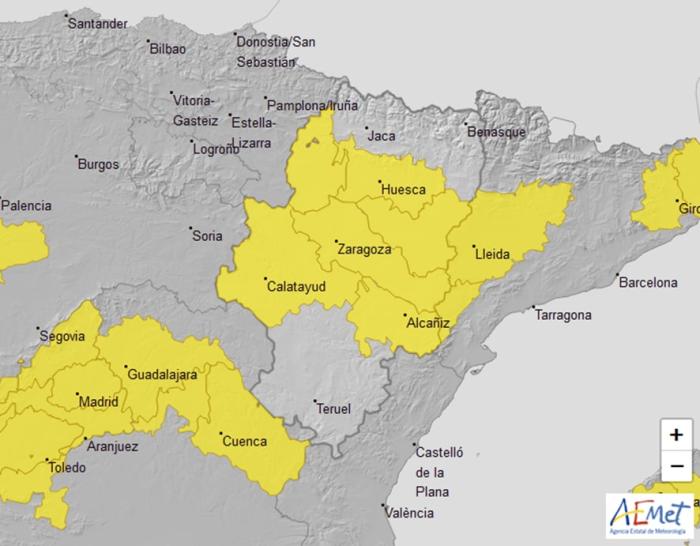 Aviso amarillo por altas temperaturas