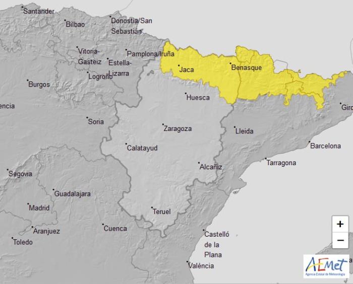 Aviso amarillo por temperaturas mínimas, 18 de enero.