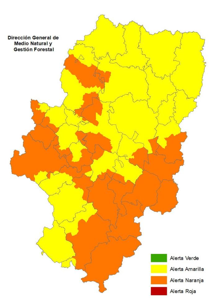 Alerta naranja por incendios forestales