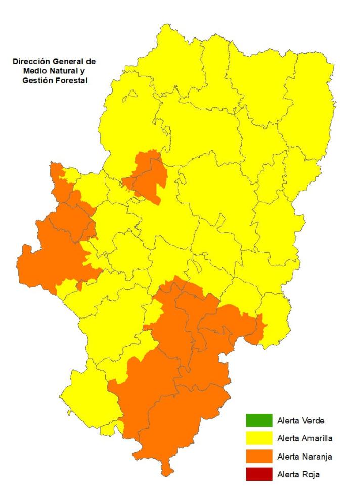 Alerta naranja por incendios forestales