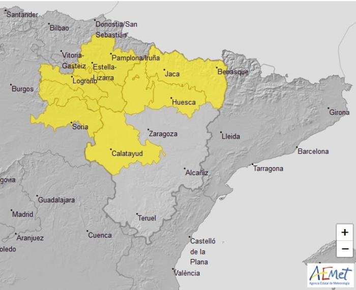 Aviso amarillo por tormentas, 18 de julio