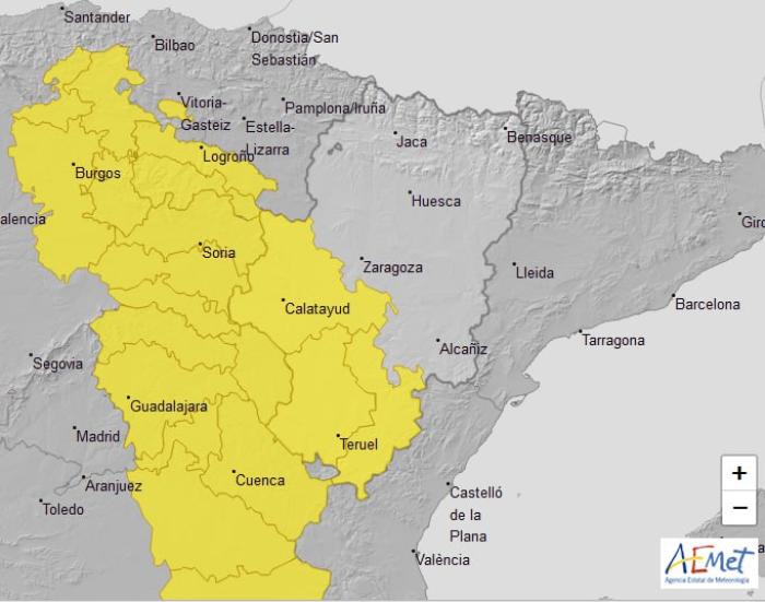 Modificación del aviso amarillo por tormentas a la ibérica zaragozana.