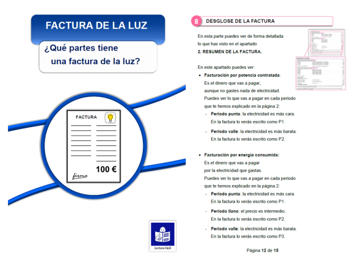 Un ejemplo de lectura fácil para ayudar en la comprensión lectora.