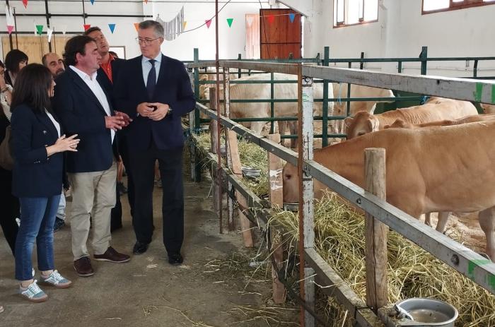 Blasco visita la exposición de animales en Cantavieja.