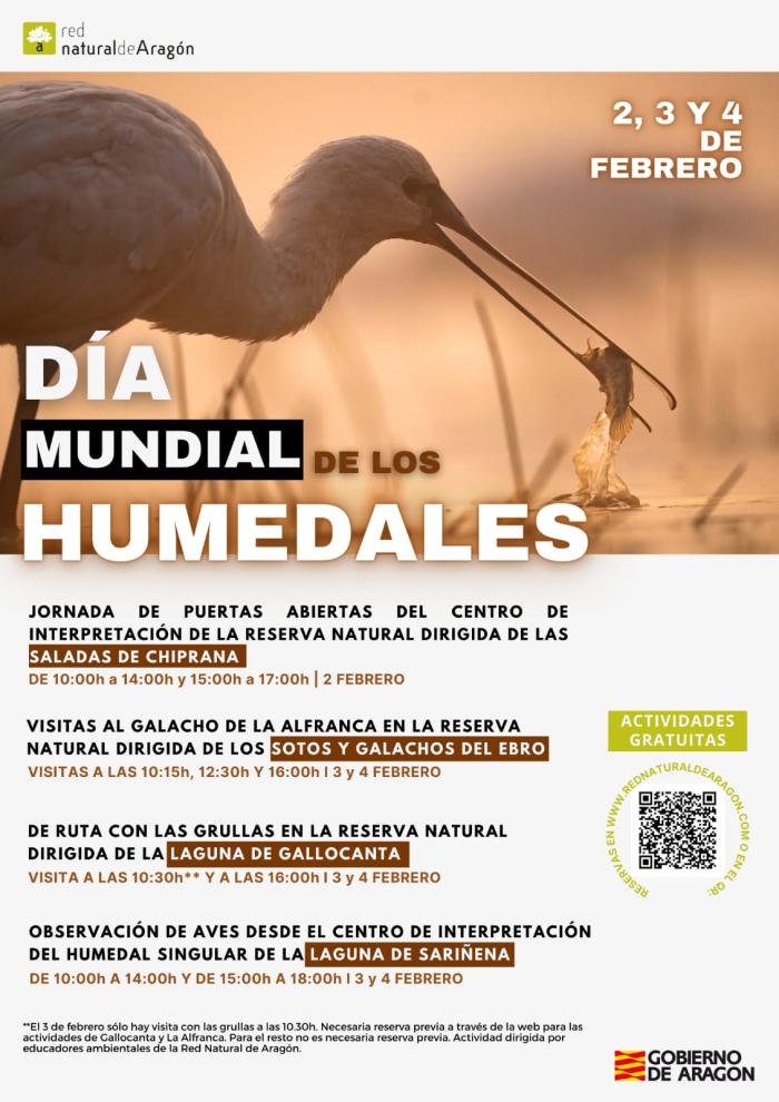 Cartel con las actividades que se van a celebrar con motivo del Día de los Humedales.