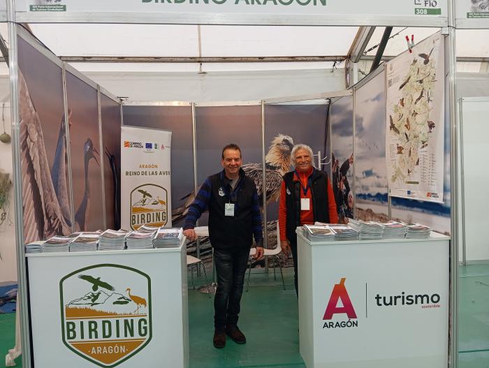 El stand de la feria dedicada al turismo ornitológico.