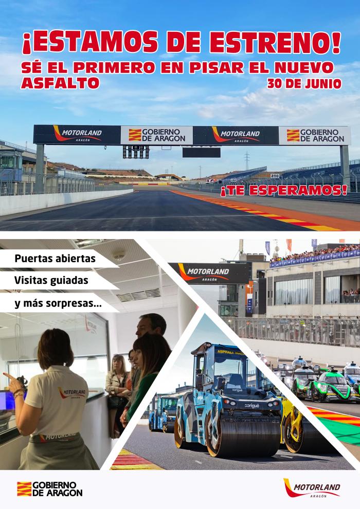 Cartel de la jornada de puertas abiertas en Motorland.