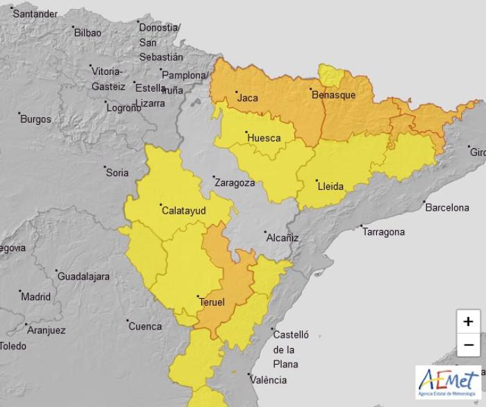 Se amplía el aviso naranja por lluvias al Pirineo oscense