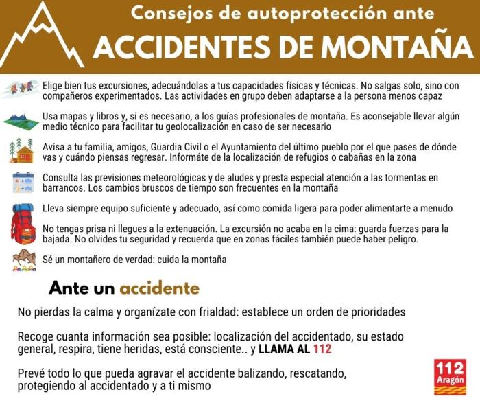 Consejos de autoprotección en montaña
