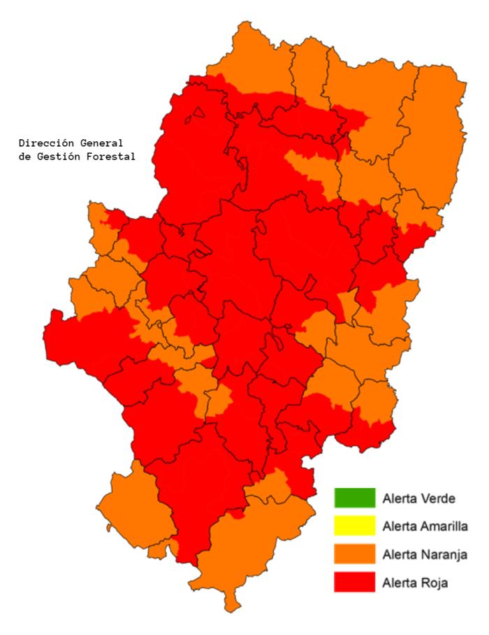 Nivel de Alerta de Peligro de Incendios Forestales (NAPIF) 23/7/24