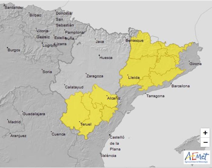 Aviso amarillo por lluvias, 2 de agosto.
