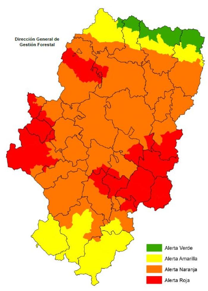 Nivel de Alerta de Peligro de Incendios Forestales  (NAPIF). 3 de agosto de 2024