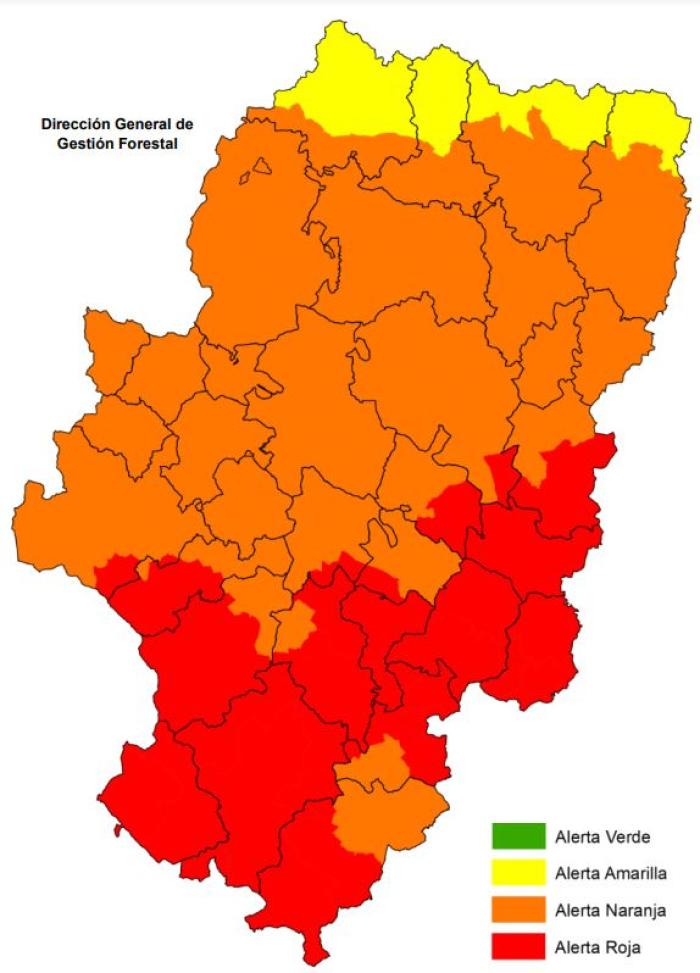 Nivel de Alerta de Peligro de Incendios Forestales (NAPIF) 8/8/2024