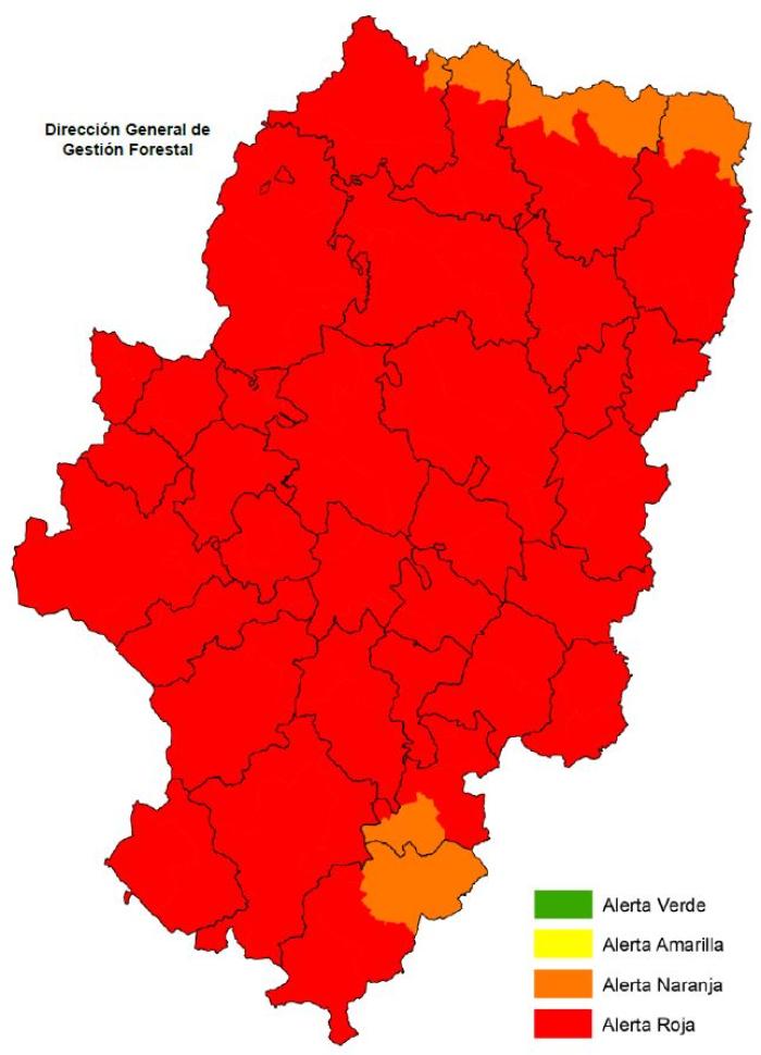 Nivel de Alerta de Peligro de Incendios Forestales (NAPIF) 10/8/24