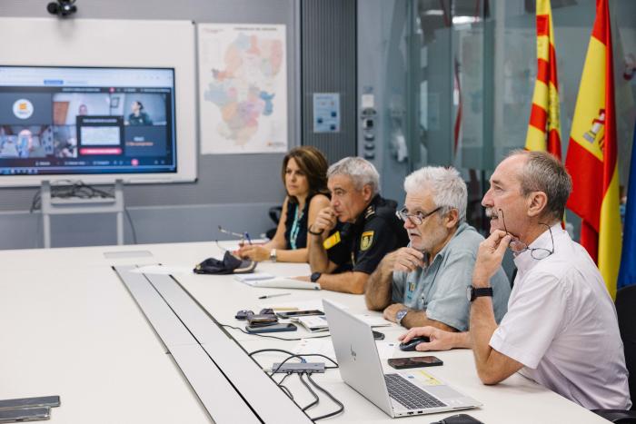 Miguel Ángel Clavero, director general de Interior y Emergencias del Gobierno de Aragón durante la reunión vespertina del CECOPI.