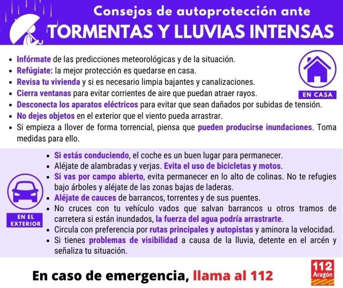 Consejos de autoprotección ante fuertes tormentas