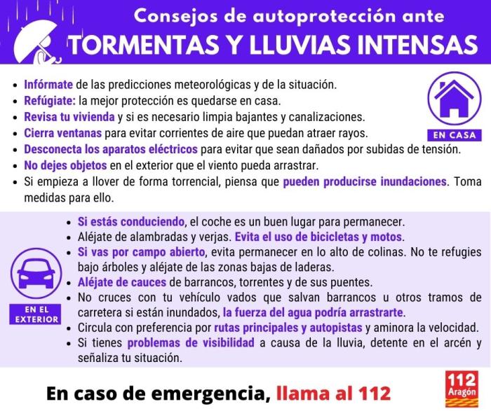 Consejos de autoprotección ante tormentas y lluvias intensas