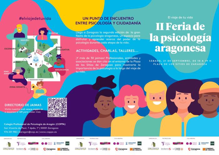 La II Feria de la Psicología Aragonesa se va a desarrollar este sábado 21 de septiembre en la plaza de Los Sitios de Zaragoza