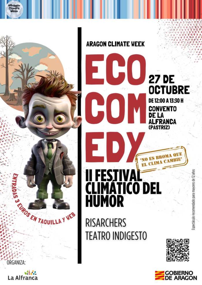 Cartel del festival 'Ecocomedy' que se celebra en La Alfranca.