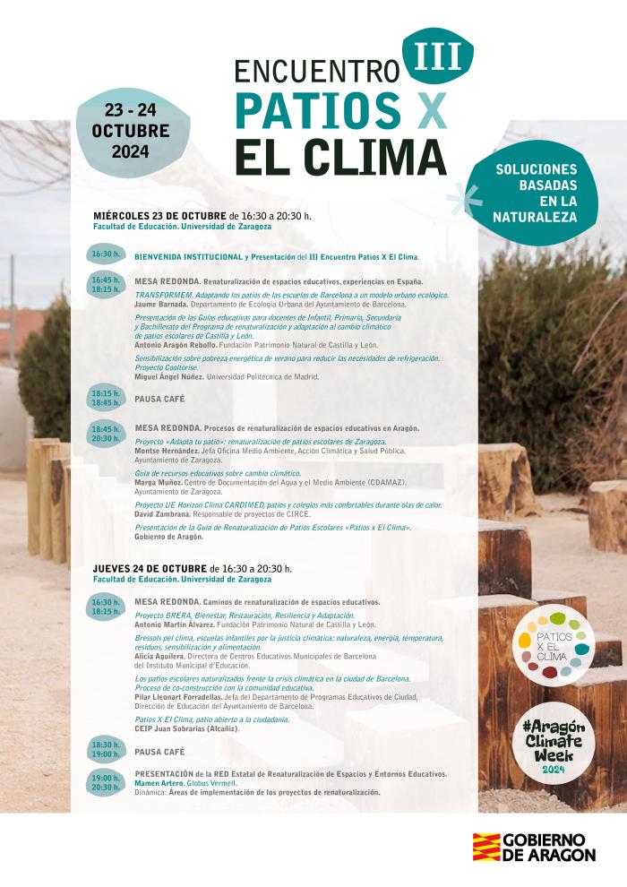 Programa del encuentro Patios X El Clima.