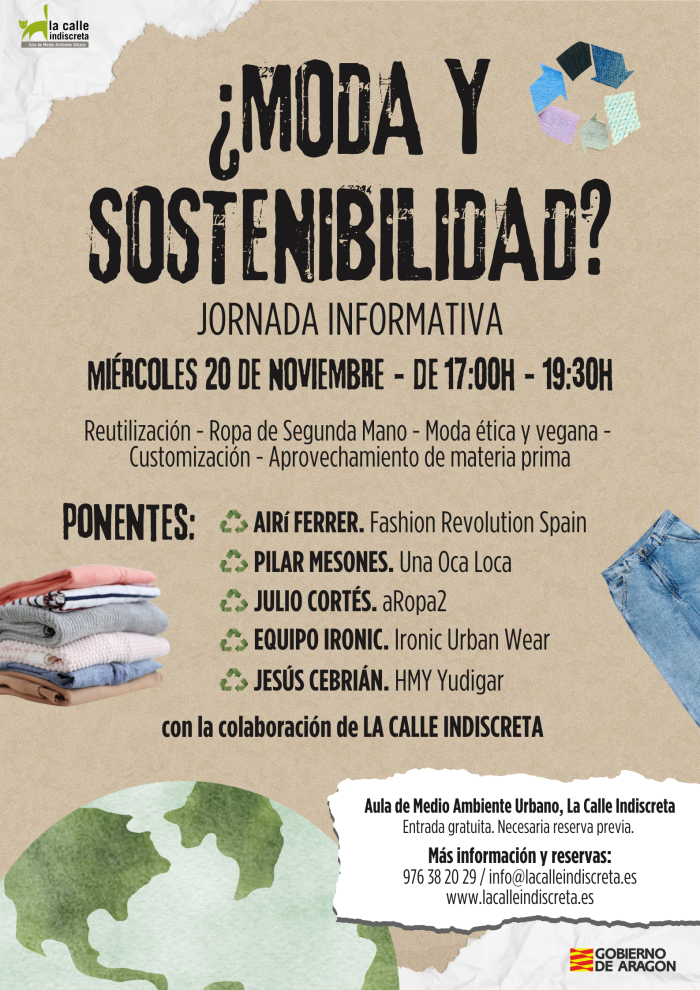 Cartel de la jornada sobre moda y sostenibilidad.