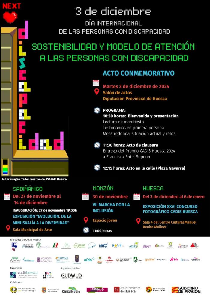 Programa de los actos organizados por CADIS en el Día de las personas con discapacidad