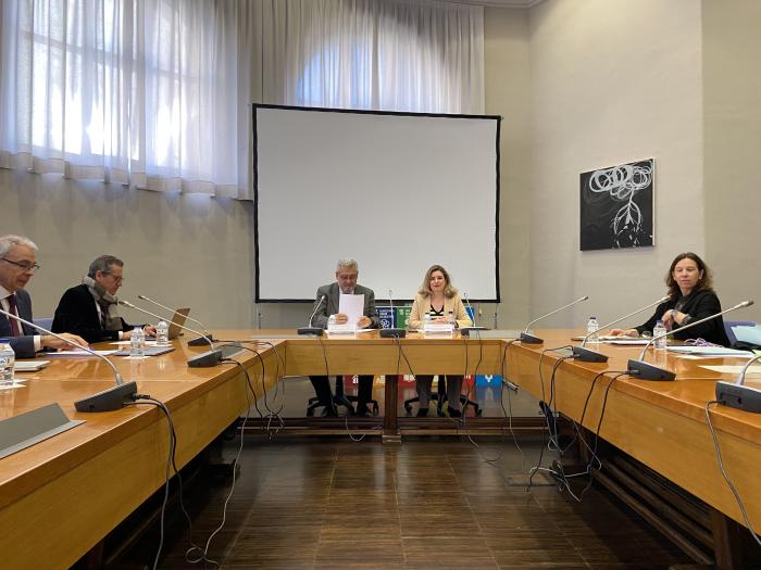 Imagen de la reunión de la Comisión Mixta Anual 4x4 entre Gobierno de Aragón y UNIZAR