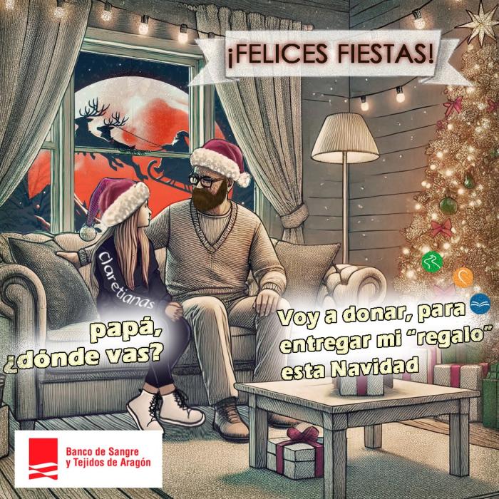 Felicitación navideña promocionando y agradeciendo la donación de sangre