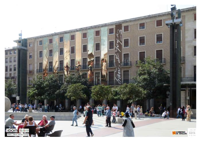Recreación de la fachada del futuro Centro Goya en la plaza del Pilar.
