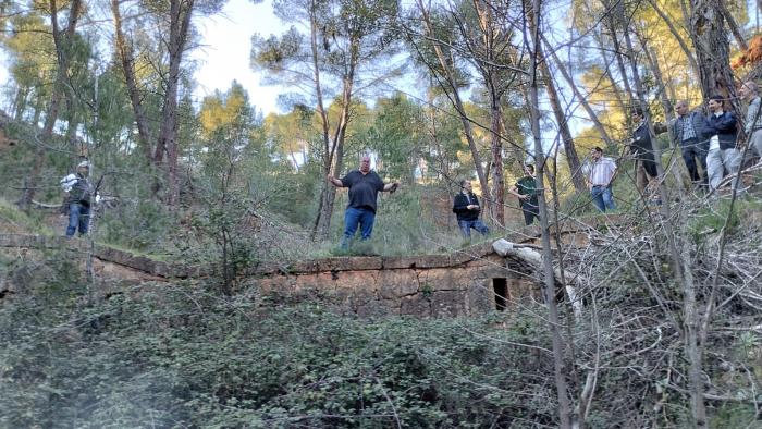 Visita la zona de las obras históricas de corrección torrencial en la rambla del Reventón, en Daroca.