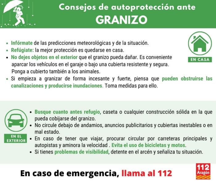 Consejos lluvias y granizo