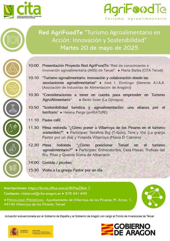 El CITA Teruel organiza una jornada sobre el turismo agroalimentario