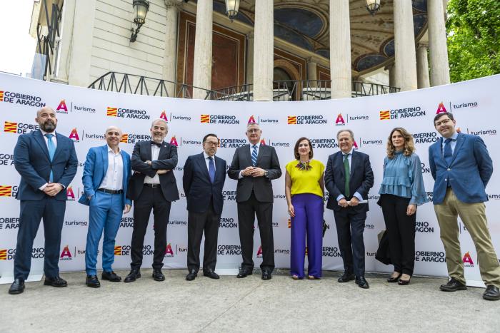 La delegación aragonesa que ha llevado los atractivos turísticos de Aragón a Roma.