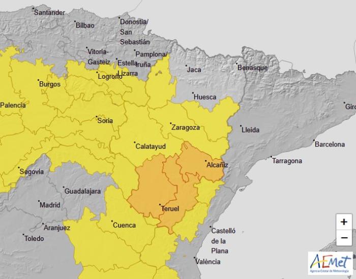 Imagen del artículo Aviso naranja por lluvias y tormentas en la provincia de Teruel y por tormentas en Ibérica zaragozana