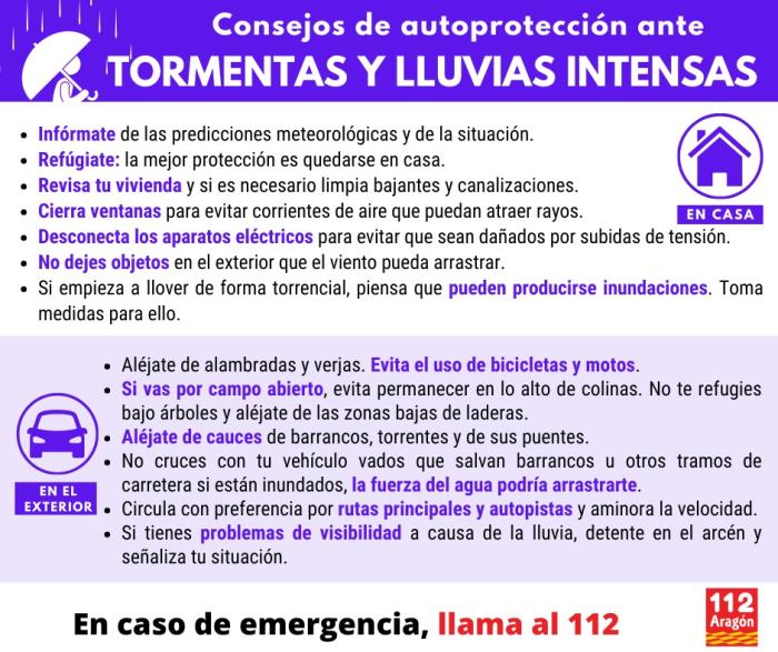 Image 1 of article Aviso naranja por lluvias y tormentas en la provincia de Teruel y por tormentas en Ibérica zaragozana