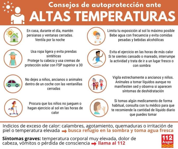 Consejos de autoprotección ante altas temperaturas