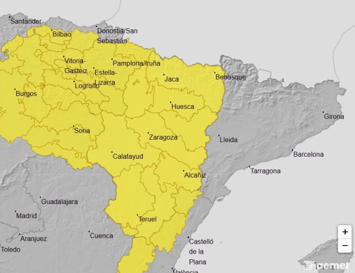 Imagen del artículo Aviso naranja en Huesca Sur y Ribera del Ebro por temperaturas máximas este sábado