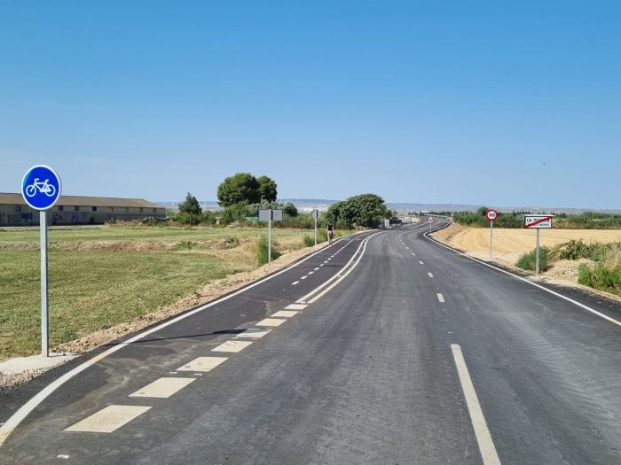 Nuevo tramo de carril bici entre Pastriz y La Puebla de Alfindén.