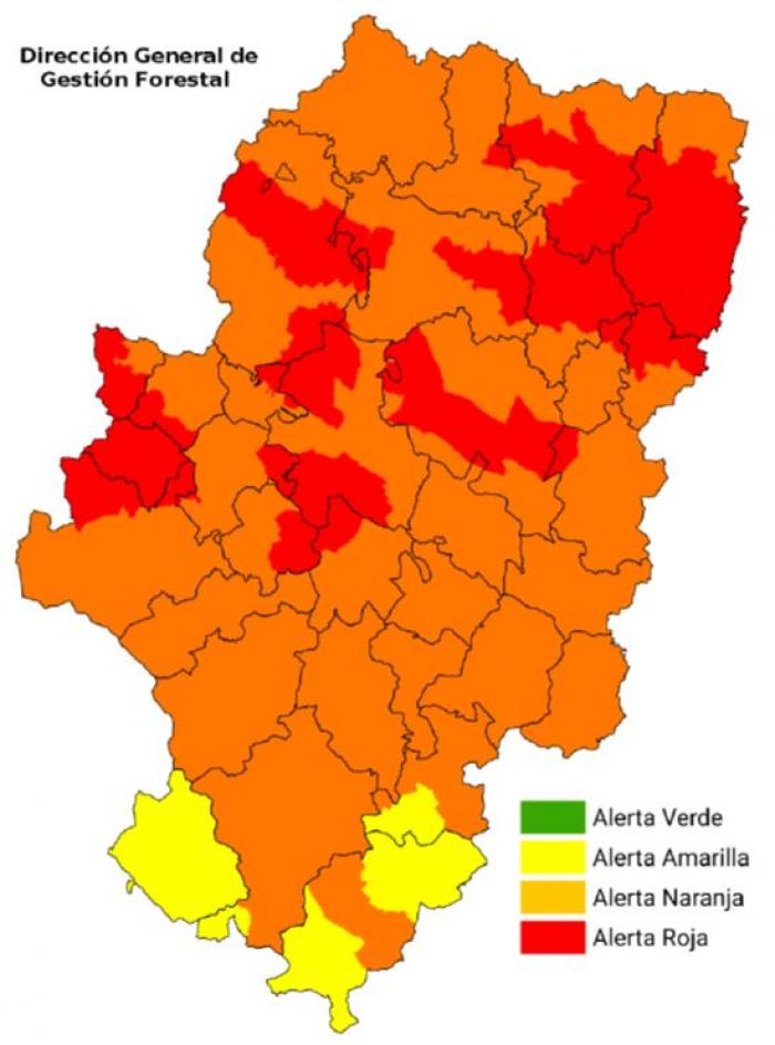 Imagen del artículo Alerta roja por peligro de incendios forestales en ocho zonas de Aragón