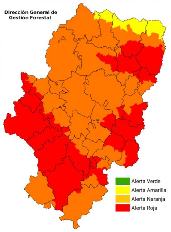 Nivel de Alerta de Peligro de Incendios Forestales (NAPIF) 8/8/25