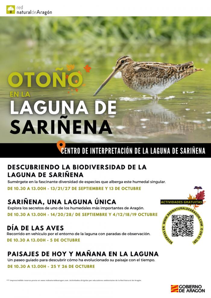 Programa de actividades de otoño en la laguna de Sariñena