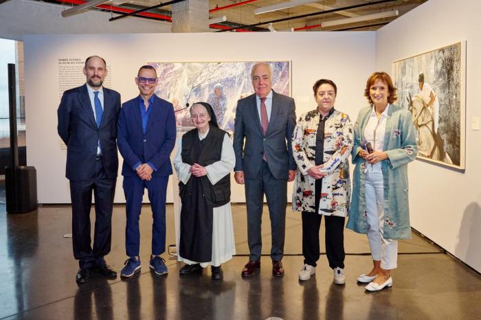 Inauguración de la exposición ‘El fluir del tiempo’, este martes en Madrid.