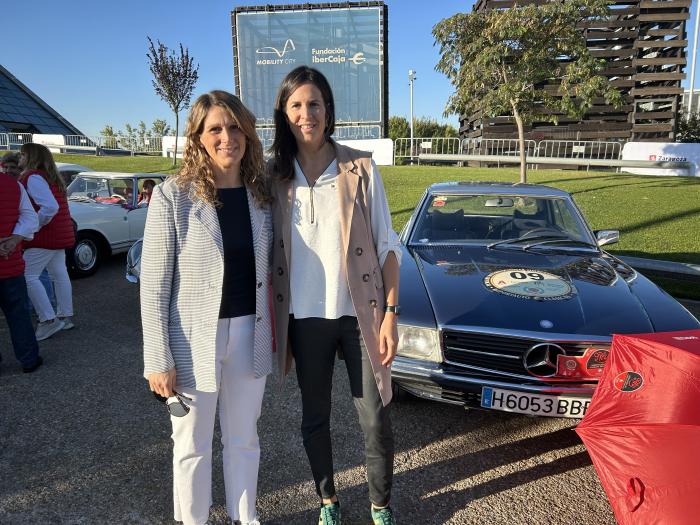 María Jesús Gimeno y Cristina García, en la salida del Rally de Hospederías de Aragón