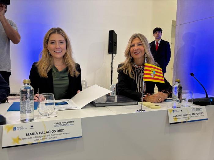 La vicepresidenta del Gobierno de Aragón, Mar Vaquero, y la directora de la Oficina en Bruselas, María Palacios, han participado en la reunión