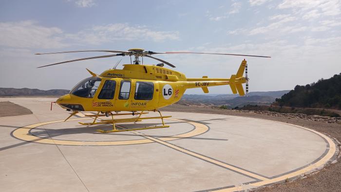 El helicóptero ligero con base en Alcorisa (Teruel) se mantiene operativo todo el año.