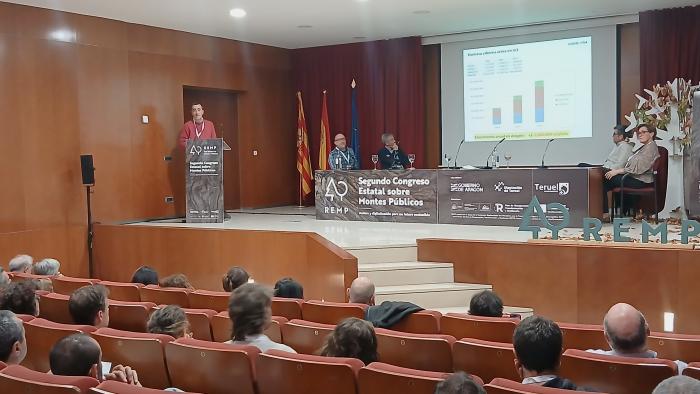 Enrique Arrechea durante su intervención en el Segundo COngreso Estatal sobre Montes Públicos.